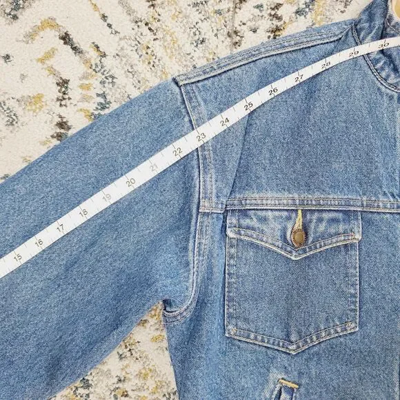 Schaefer LEGEND DENIM JACKET FLEECE LINING Blanket Jean Jacket Mens SZ Small - Picture 13 of 14